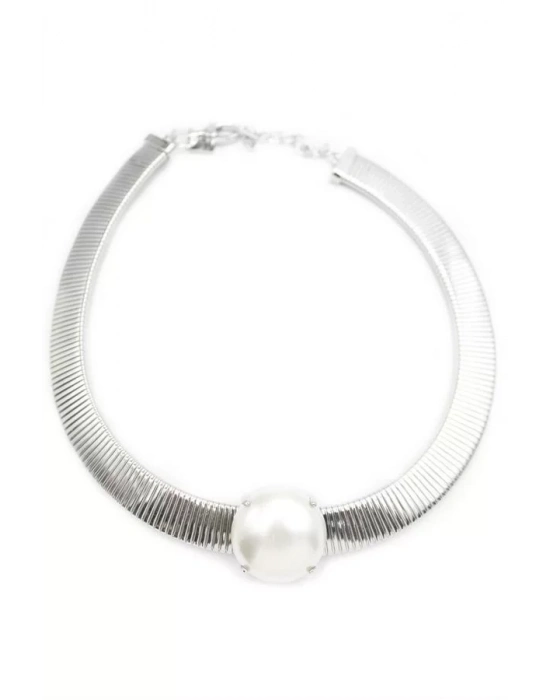 İncili Tasma Kolye - Gümüş