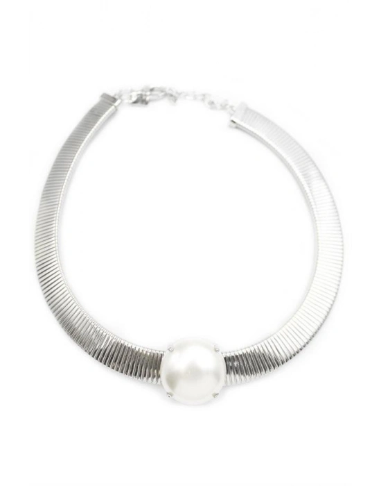 İncili Tasma Kolye - Gümüş