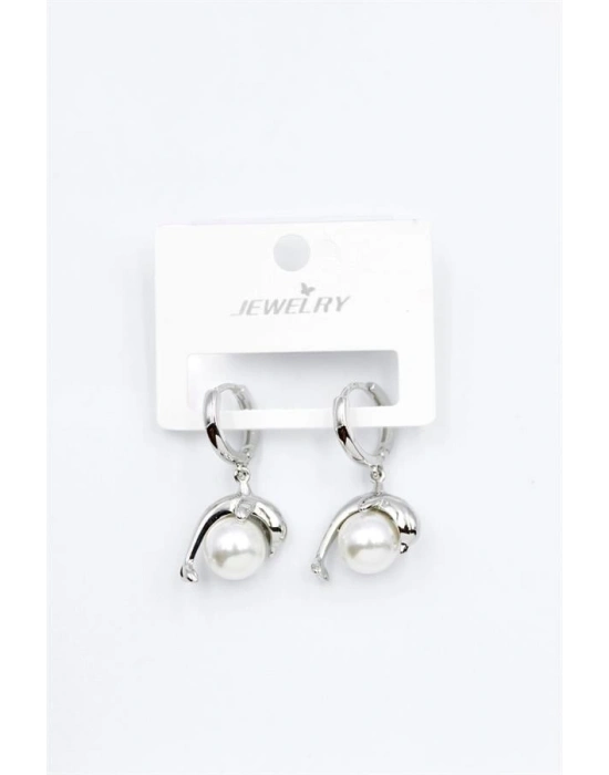 İncili Yunus Küpe - Gümüş