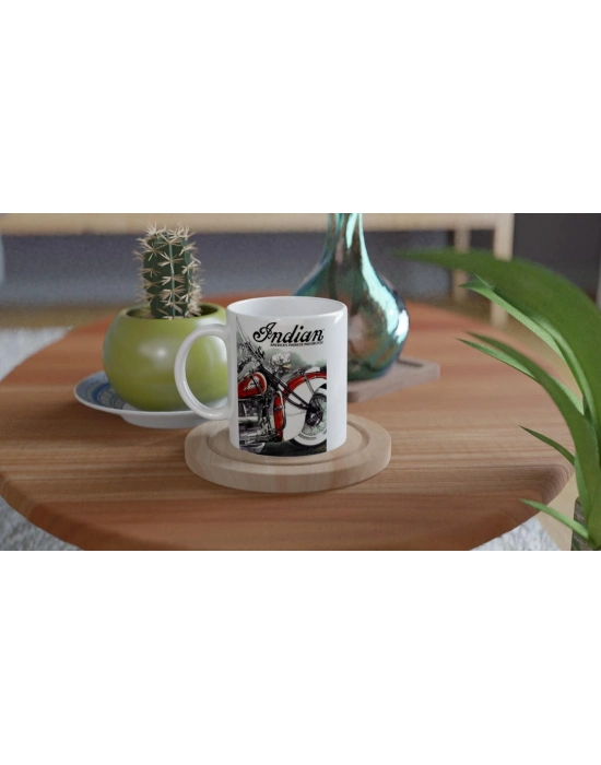 Indian Klasik Motosiklet Baskılı Kupa Bardak