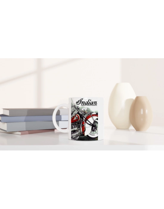 Indian Klasik Motosiklet Baskılı Kupa Bardak