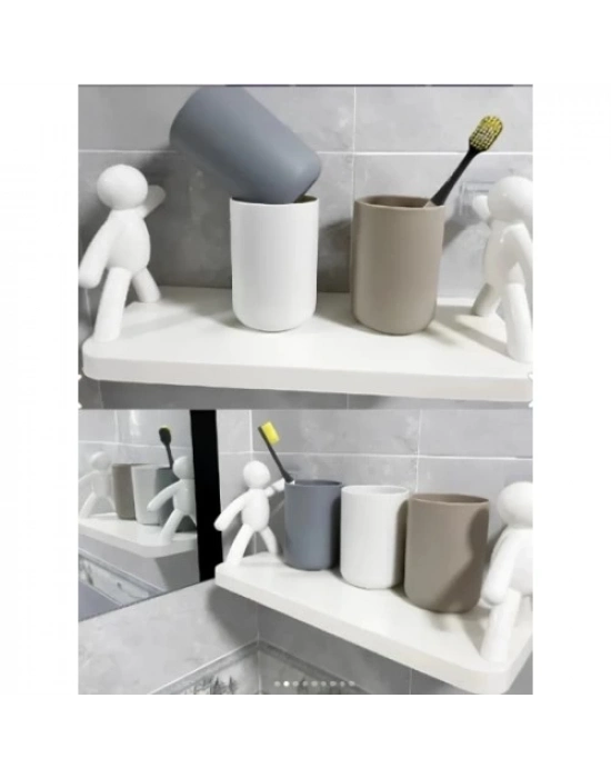 İnsan Figürlü Yapışkanlı Çok Amaçlı Duvar Rafı