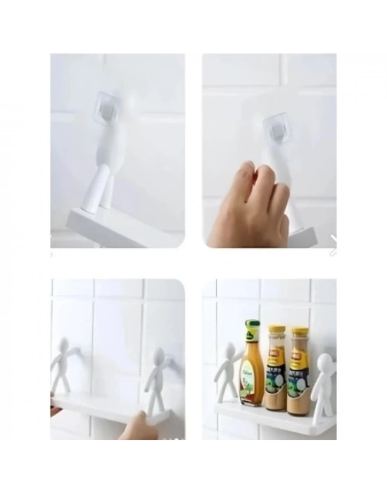 İnsan Figürlü Yapışkanlı Çok Amaçlı Duvar Rafı