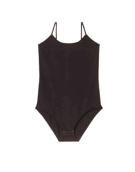 İp Askılı Kadın Çıtçıtlı Body Siyah