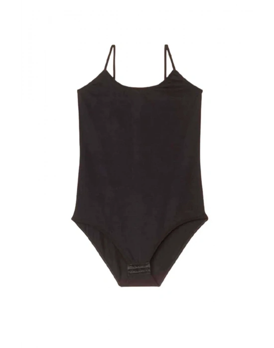 İp Askılı Kadın Çıtçıtlı Body Siyah