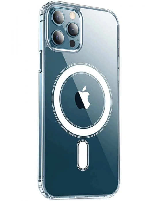 Iphone 12 Pro Max Kılıf Kamera Lens Korumalı Magsafe Destekli Şeffaf Darbe Emici Sert Kapak