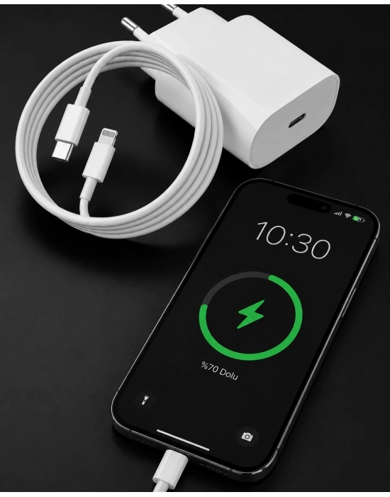 iPhone 14 13 12 11 8 Plus 7 Uyumlu 20W PD Hızlı Şarj Seti