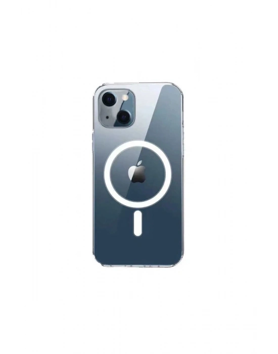 Iphone 14 Kılıf Kamera Lens Korumalı Magsafe Destekli Şeffaf Darbe Emici Sert Kapak