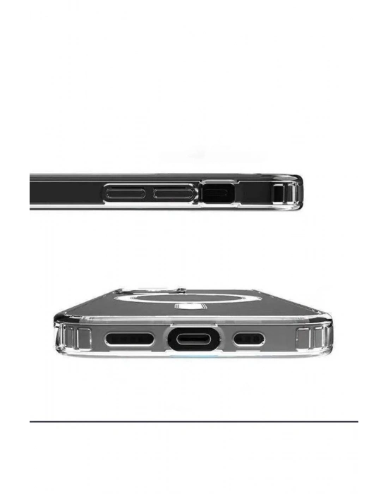 Iphone 14 Kılıf Kamera Lens Korumalı Magsafe Destekli Şeffaf Darbe Emici Sert Kapak