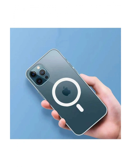 Iphone 14 Kılıf Kamera Lens Korumalı Magsafe Destekli Şeffaf Darbe Emici Sert Kapak