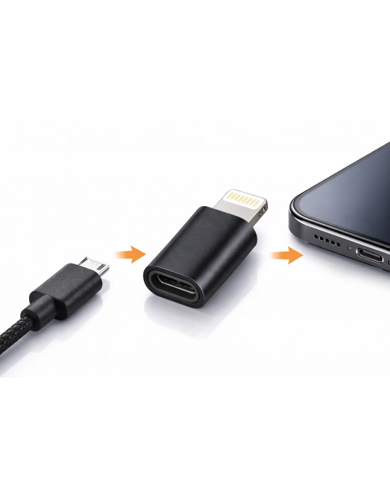 İphone 5 Uyumlu Android Micro Usb Şarj Kablosunu İphone Lightning E Çevirici