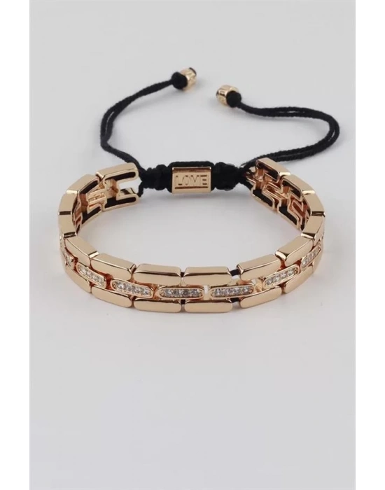 İpli Çelik Bileklik - Altın