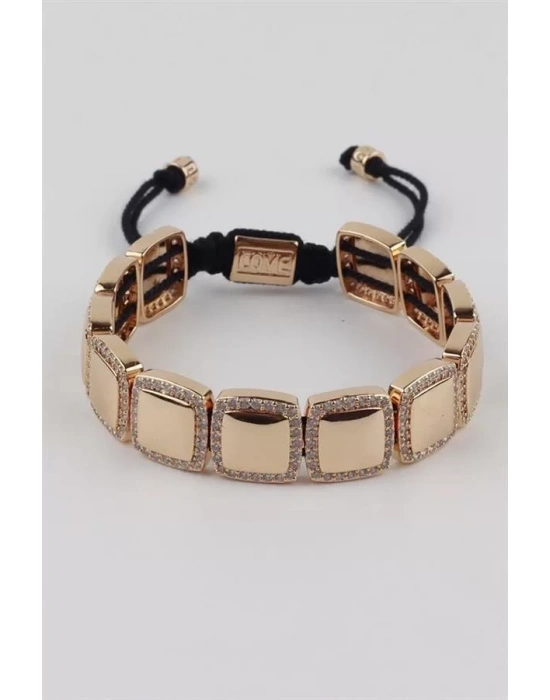 İpli Çelik Bileklik - Altın