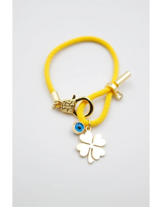 İpli Yonca Bileklik - Sarı