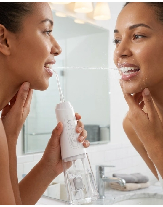 IPX7 Su Geçirmez Şarjlı Ağız Duşu 320 ml Su Tanklı Ayarlanabilir Basınçlı