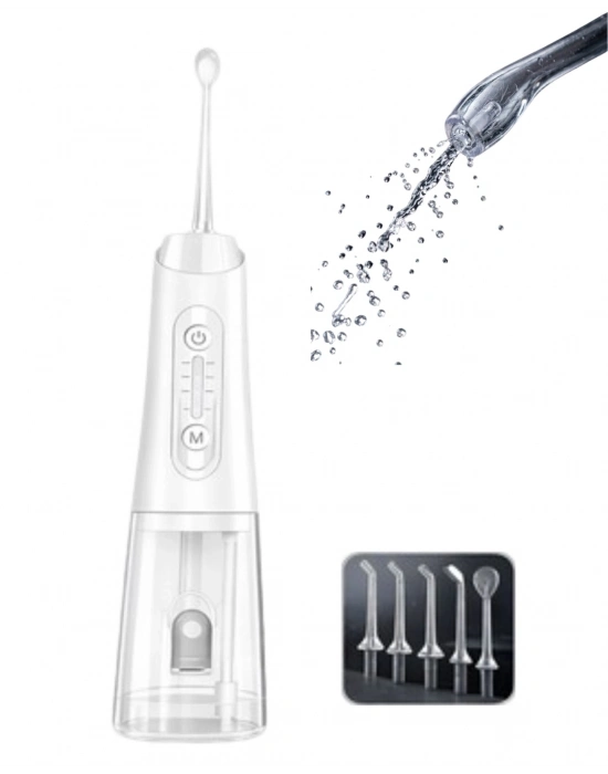 IPX7 Su Geçirmez Şarjlı Ağız Duşu 320 ml Su Tanklı Ayarlanabilir Basınçlı