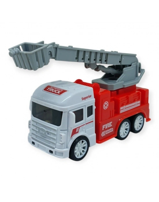 İş Makinaları Serisi - Sürtmeli İtfaiye Aracı 12 cm  - Merdiven