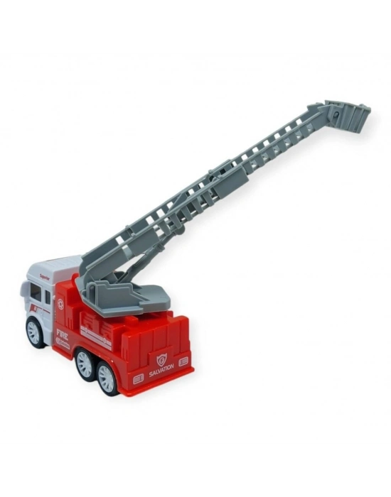 İş Makinaları Serisi - Sürtmeli İtfaiye Aracı 12 cm  - Merdiven