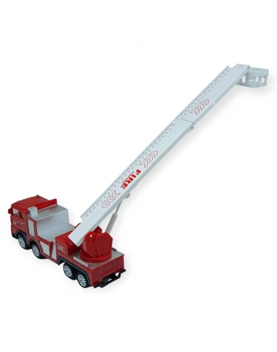 İş Makinaları Serisi - Sürtmeli İtfaiye Aracı 16 cm  - Katlanan Merdiven
