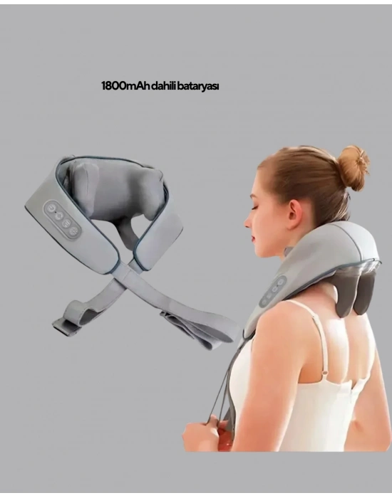 ® Isı Terapili Boyun ve Omuz Masaj Cihazı Sessiz Motorlu Çok Bölgeli Kullanım