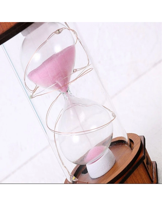 Işikli Dekoratif Ahşap Kum Saati