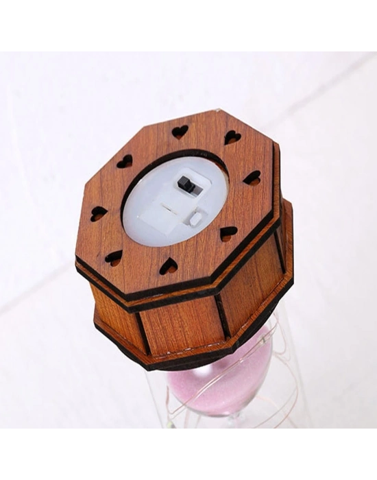 Işikli Dekoratif Ahşap Kum Saati