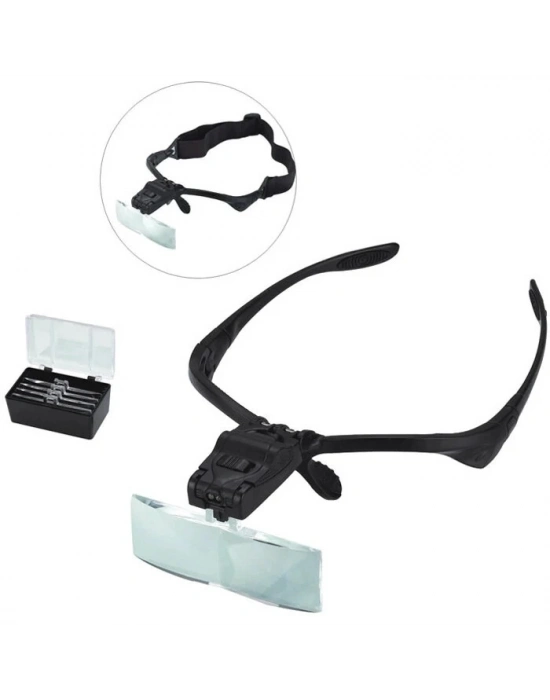 Işıklı Gözlük Büyüteç  5 Farklı Lens 9892b