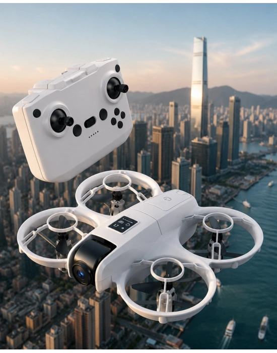 Işıklı Mini Drone Çift Batarya ve Yedek Pervane Setli
