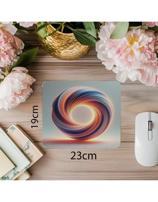 Işıklı Torus Şekilli 3D Mousepad Tasarımı - 19x23 cm 2 mm Dikdörtgen İthal Baskılı Mouse Pad