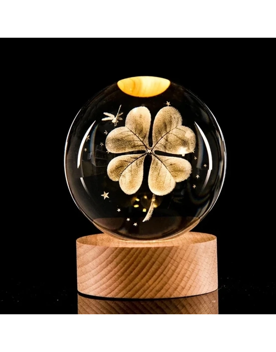 Işıklı Yonca Tasarımlı Cam Küre