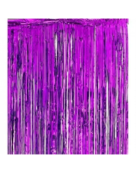 Işıltılı Duvar ve Kapı Perdesi Mor Renk