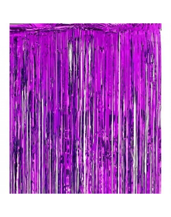 Işıltılı Duvar ve Kapı Perdesi Mor Renk