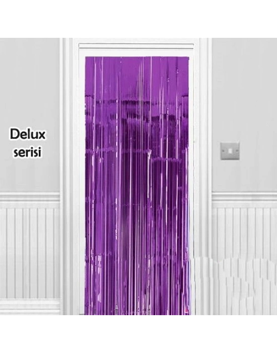Işıltılı Duvar ve Kapı Perdesi Mor Renk 90x200 cm