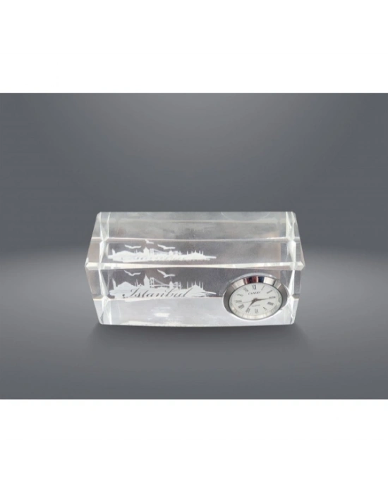 İstanbul Tasarımlı Kristal Saatli Biblo