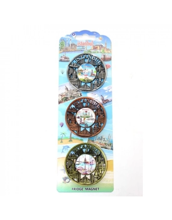 İstanbul Temalı Metal Magnet 3lü Set Model 1