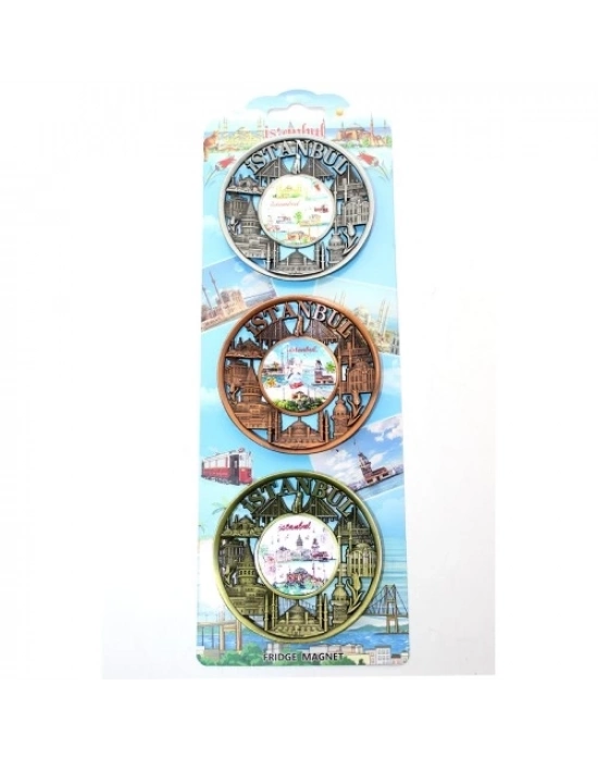 İstanbul Temalı Metal Magnet 3lü Set Model 2