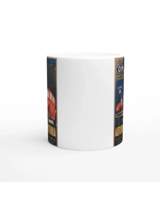 İtalyan Reklam Posteri Retro Araba Baskılı Kupa Bardak