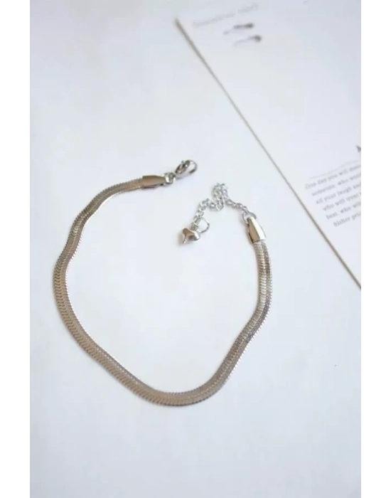 İtalyan Zincir Halhal - Gümüş