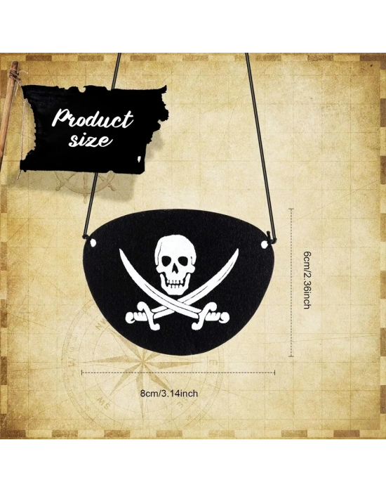 İthal Vinleks Deri Korsan Göz Bandı - Lastikli & Yumuşak