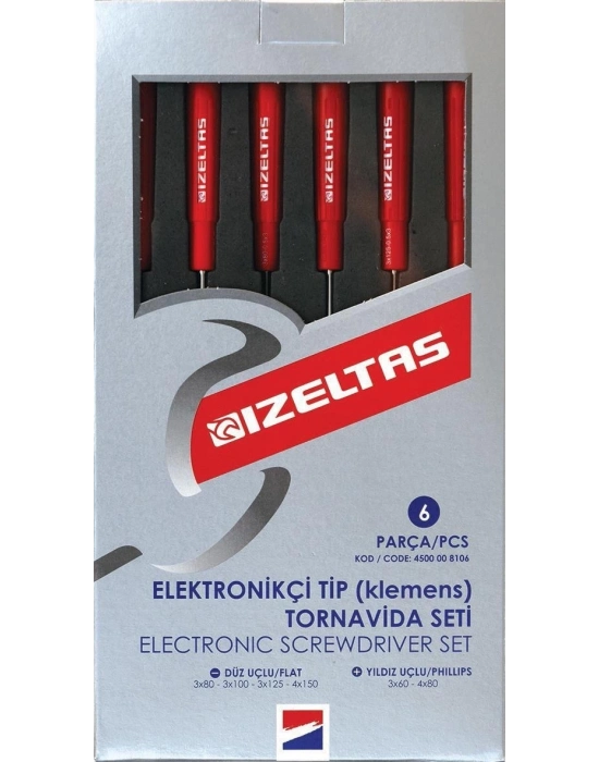 ® İzeltaş 4500 Elektronikçi TipTornavida Seti 6 Parça