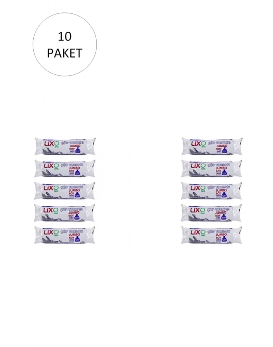 J-650 Jumbo Boy Çöp Torbası 80 x 110 cm 10 Lu Rulo x 10 Paket = 100 Adet (Siyah)