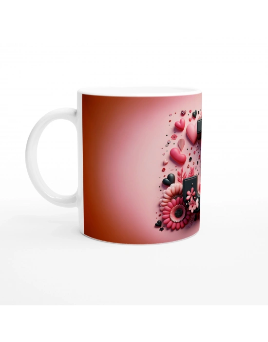 J Harfi Kontrast Detaylı Harfli Kupa Bardak