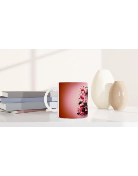 J Harfi Kontrast Detaylı Harfli Kupa Bardak