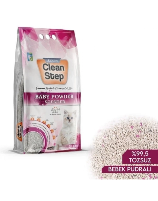 Jadawa Clean Step Topaklanan Bebek Pudralı Doğal Kedi Kumu 1 Adet 10 Lt