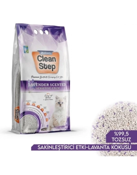 Jadawa Clean Step Topaklanan Lavanta Kokulu Doğal Kedi Kumu 1 Adet İnce 10 Lt