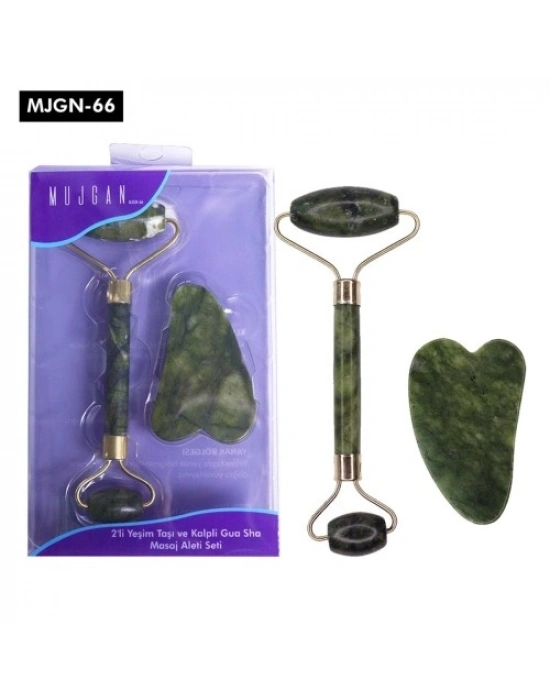 Jade Roller Gua Sha Taşı Seti