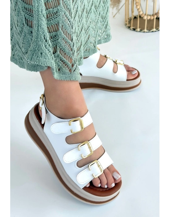 Jatay Beyaz Cilt Sandalet