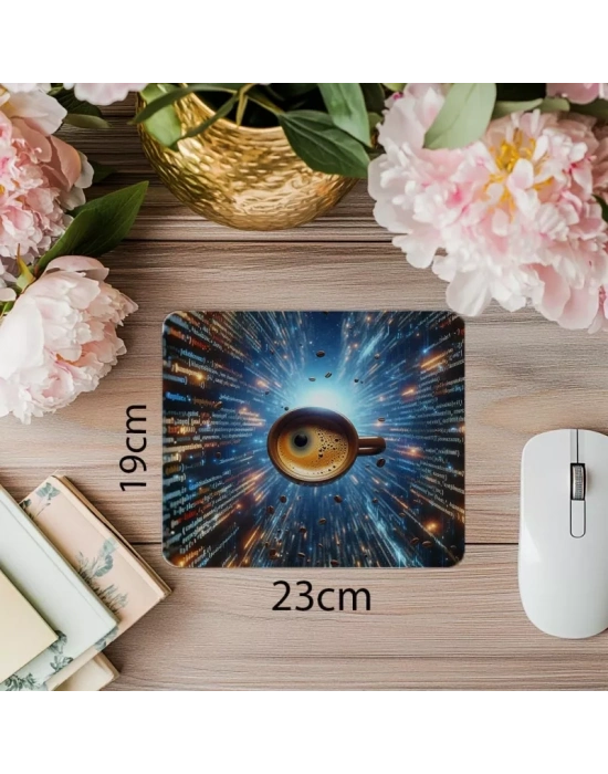 Java Kodlu Yüzen Espresso Mousepad - 19x23 cm 2 mm Dikdörtgen İthal Baskılı Mouse Pad