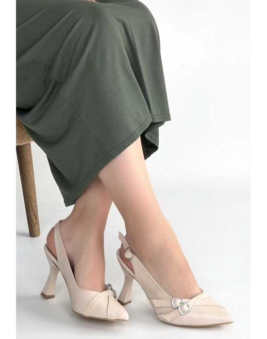 Jedda Bej Cilt Topuklu Ayakkabı