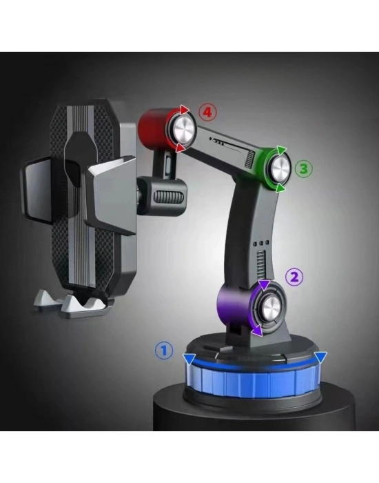 ®  Jel Vantuzlu Cama Takılabilen Güçlü 360 Derece Dönebilen Ayarlanabilir Araç Içi Vantuzlu Telefon Tutucu